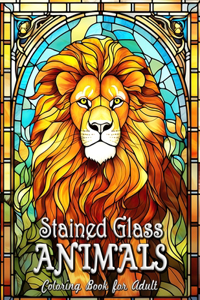 Stained Glass Animals Coloring Book for Adults
