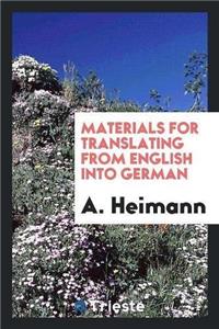 Materials for Translating from English Into German
