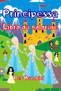 Principessa Libro da colorare Per Bambini