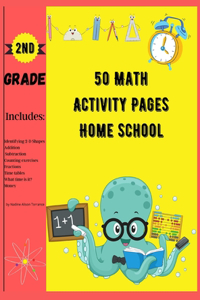 50 Math Activity Pages Home School 2nd Grade