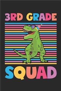 3rd Grade Squad - Dinosaur Back To School Gift - Notebook For Third Grade Boys - Boys Dinosaur Writing Journal