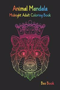 Animal Mandala Midnight Adult Coloring book