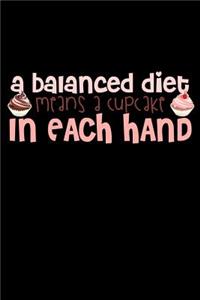 A Balanced Diet Means A Cupcake In Each Hand: Funny Life Moments Journal and Notebook for Boys Girls Men and Women of All Ages. Lined Paper Note Book.