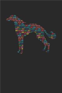 Saluki Journal - Saluki Notebook 'Word Cloud' - Gift for Saluki Lovers