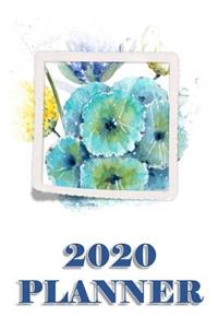 2020 Planner: The Organizer for Busy People - Blue Flower White