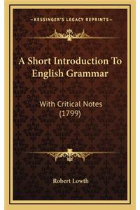 A Short Introduction To English Grammar