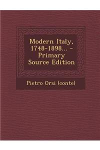 Modern Italy, 1748-1898...