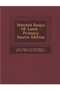 Selected Essays of Lamb