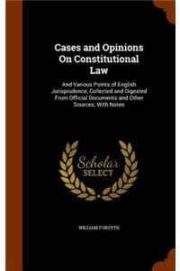 Cases and Opinions On Constitutional Law
