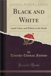 Black and White: Land, Labor, and Politics in the South (Classic Reprint)