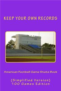 American Football Game Stats Book