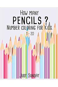 How Many Pencils?: Number Coloring for Kids