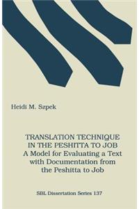Translation Technique in the Peshitta to Job