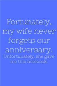 Fortunately, my wife never forgets our anniversary. Unfortunately, she gave me this notebook.