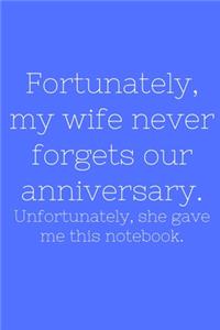 Fortunately, my wife never forgets our anniversary. Unfortunately, she gave me this notebook.