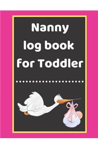 Nanny log book for Toddler