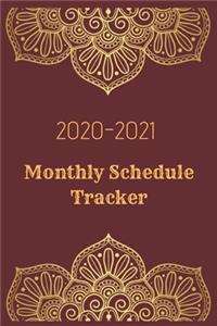 2020 -2021 Monthly Schedule Tracker