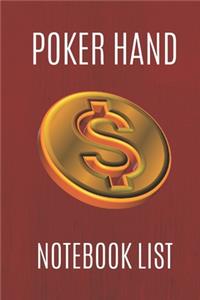 Poker Hand Notebook List