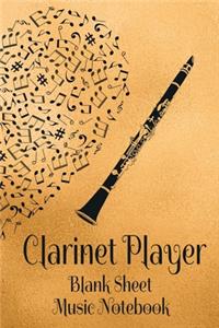 Clarinet Player Blank Sheet Music Notebook