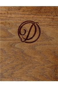Wood Burned Monogram Creative Journal - D
