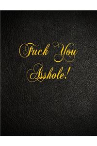 Fuck You Asshole!: 108 Page Blank Lined Notebook