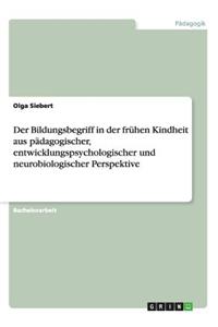 Der Bildungsbegriff in der frühen Kindheit aus pädagogischer, entwicklungspsychologischer und neurobiologischer Perspektive