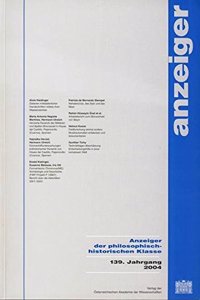 Anzeiger Der Philosophisch-Historischen Klasse Der Osterreichischen Akademie Der Wissenschaften