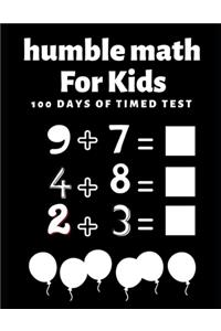 humble math For Kids - 100 Days of timed test