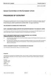 Progress of Scrutiny