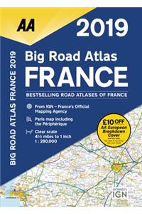 AA Big Road Atlas France 2019