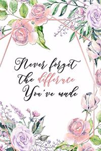 Never Forget The Difference You've Made