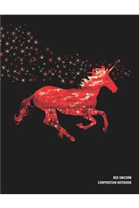 Red Unicorn Composition Notebook