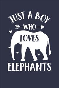 Elephant Journal - Just A Boy Who Loves Elephants Notebook - Gift for Elephant Lovers