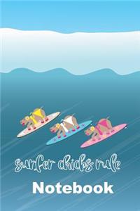 Hippo Surfer Chicks Rule the Waves Notebook