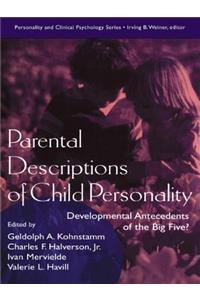 Parental Descriptions of Child Personality