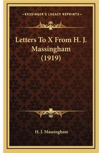 Letters to X from H. J. Massingham (1919)