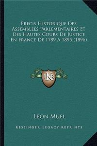Precis Historique Des Assemblees Parlementaires Et Des Hautes Cours De Justice En France De 1789 A 1895 (1896)