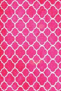 Pink Quatrefoil Pattern Painted Notebook