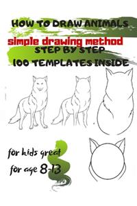HOW TO DRAW ANIMALS simple drawing method STEP BY STEP 100 TEMPLATES INSIDE