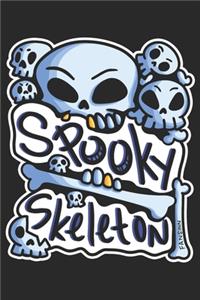 Spooky Halloween Skeleton Notebook