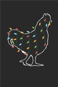 Chicken with Christmas Lights - Christmas Notebook - Chicken Diary - Animal Journal - Christmas Gift for Animal Lover
