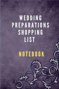 Wedding preparations shopping list notebook ideal for wedding shopping essentials and to be ready for the wedding day