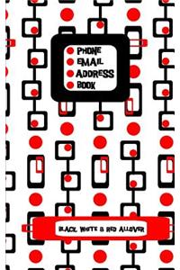 Black White and Red Allover Address Book