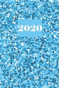 2020: 2020 Weekly Simple Planner: 52 Week Agenda: 6x9 Soft Cover: Blue Glitter-Inspired