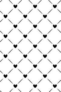 Bullet Journal Notebook Black Quilted Hearts Pattern 1