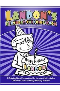 Landon's Birthday Coloring Book Kids Personalized Books