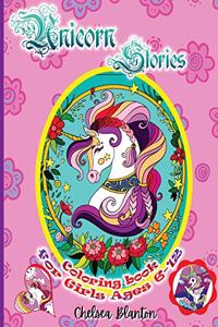 Unicorn Stories Coloring book for Girls Ages 6-12