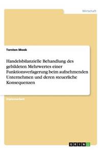 Handelsbilanzielle Behandlung des gebildeten Mehrwertes einer Funktionsverlagerung beim aufnehmenden Unternehmen und deren steuerliche Konsequenzen