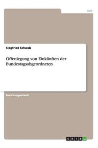 Offenlegung von Einkünften der Bundestagsabgeordneten