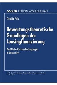 Bewertungstheoretische Grundlagen Der Leasingfinanzierung